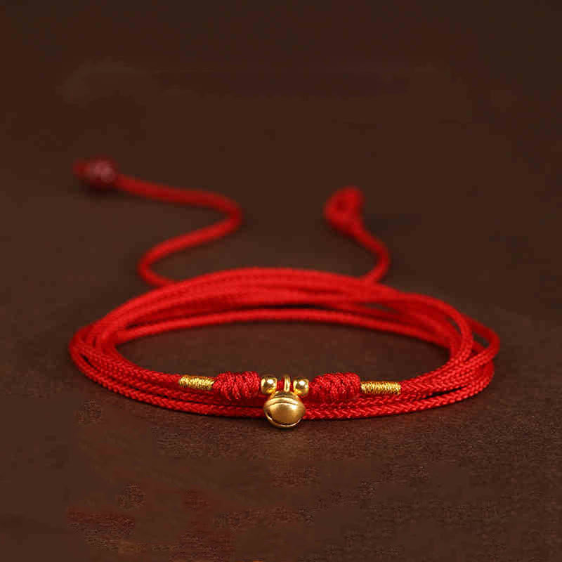 999 Solid Gold Red String Belly Chain | Spiritual Jewelry for Protection