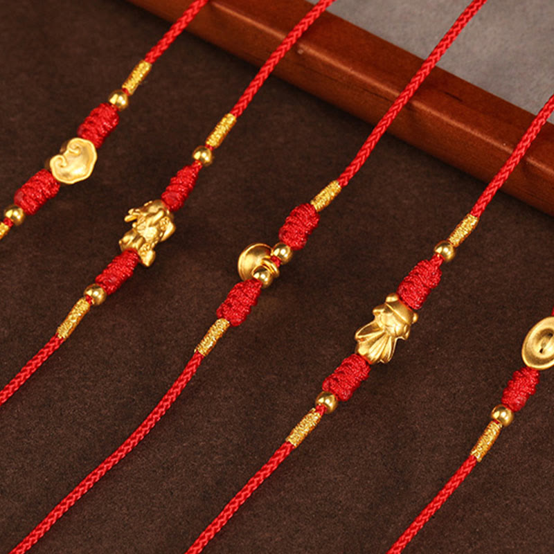 999 Solid Gold Red String Belly Chain | Spiritual Jewelry for Protection