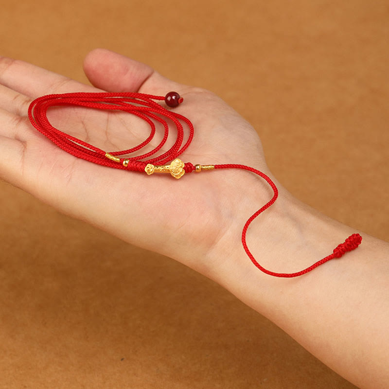 999 Solid Gold Red String Belly Chain | Spiritual Jewelry for Protection