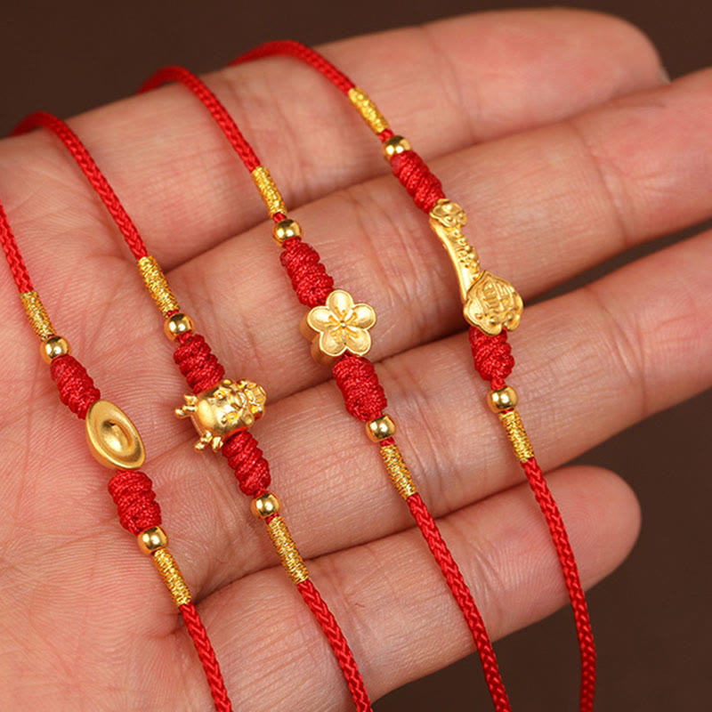 999 Solid Gold Red String Belly Chain | Spiritual Jewelry for Protection