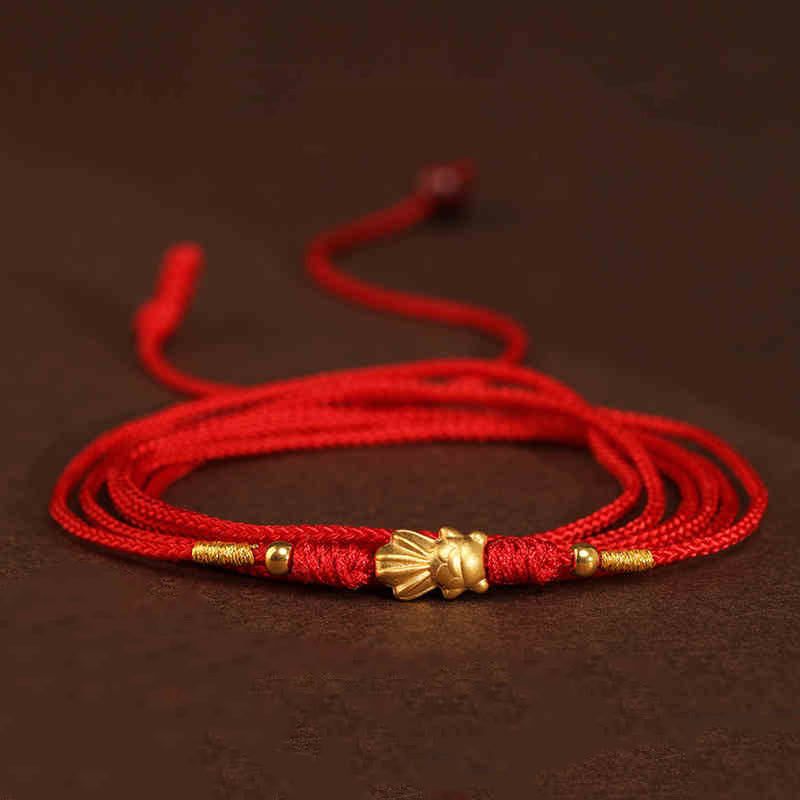 999 Solid Gold Red String Belly Chain | Spiritual Jewelry for Protection
