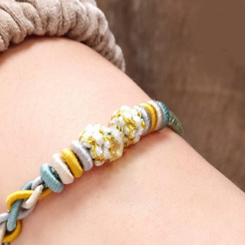 Four Strand Peach Blossom Connection Red String Bracelet