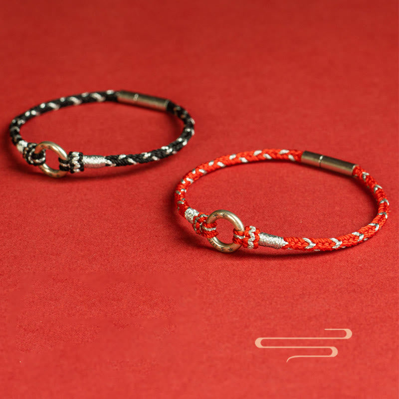 Unisex Red String Safety Bracelet | Sterling Silver Luck Charm