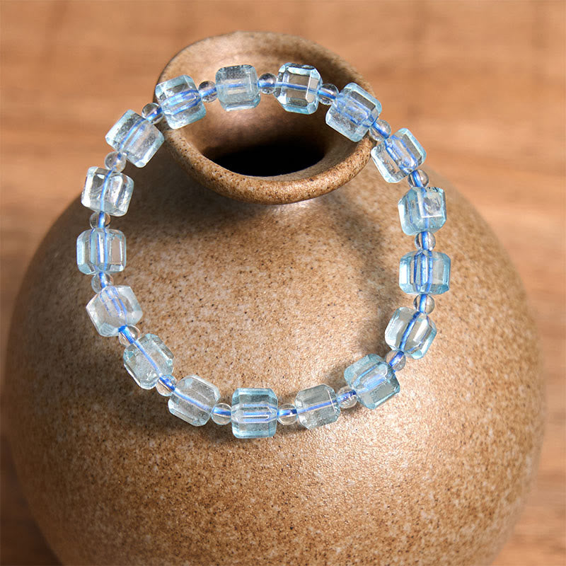 8-10mm Blue Topaz Clarity Spiritual Bracelet