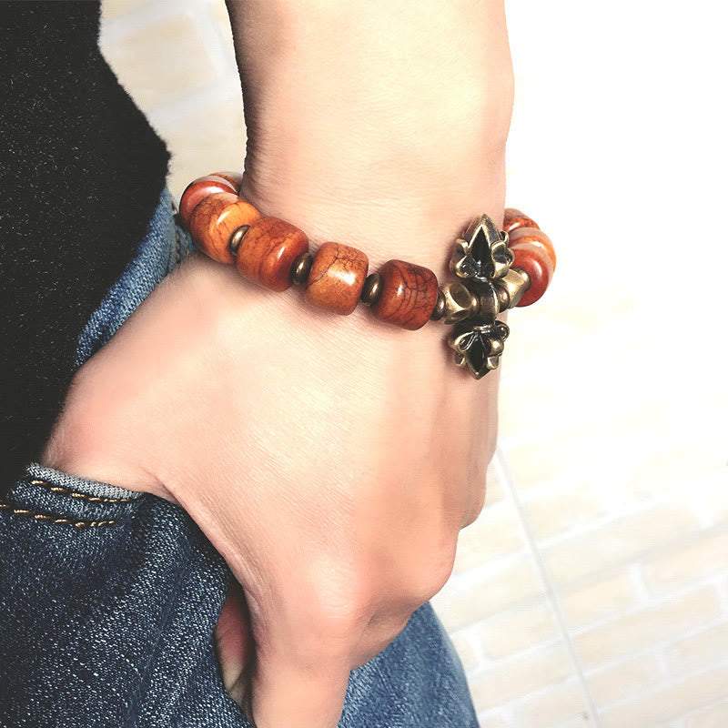 12mm Yak Bone Copper Resilience Bracelet for Spiritual Balance