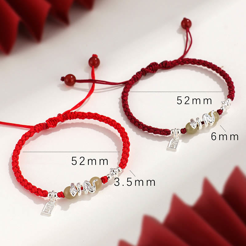 Hetian Jade Protection Bracelet | Year of the Snake Red String