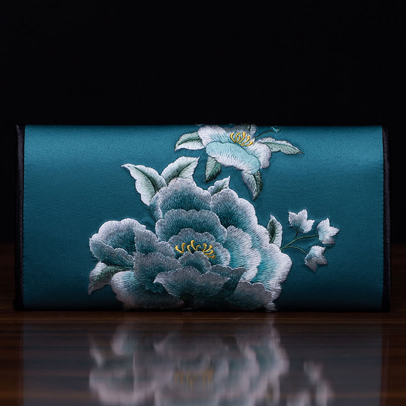 Peony Su Embroidered Handbag 20x10cm | Prosperity Symbol