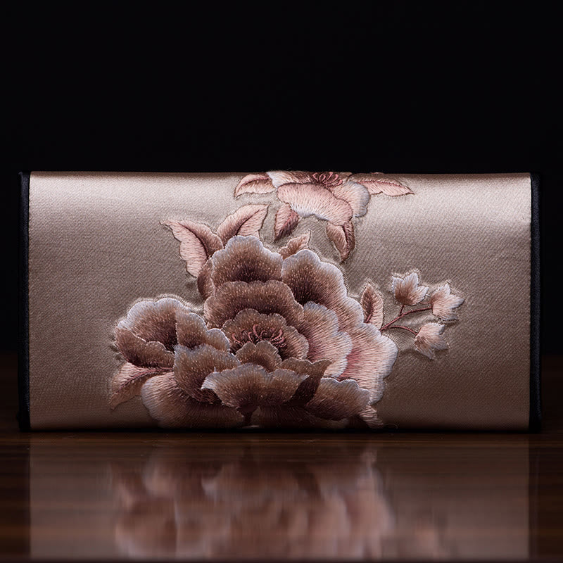 Peony Su Embroidered Handbag 20x10cm | Prosperity Symbol