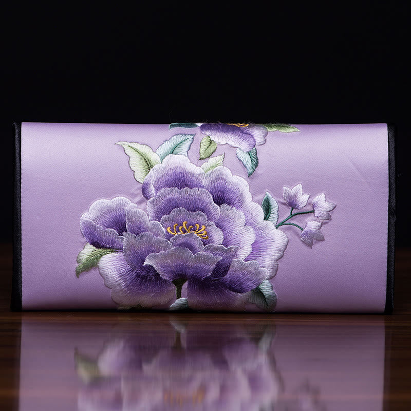 Peony Su Embroidered Handbag 20x10cm | Prosperity Symbol