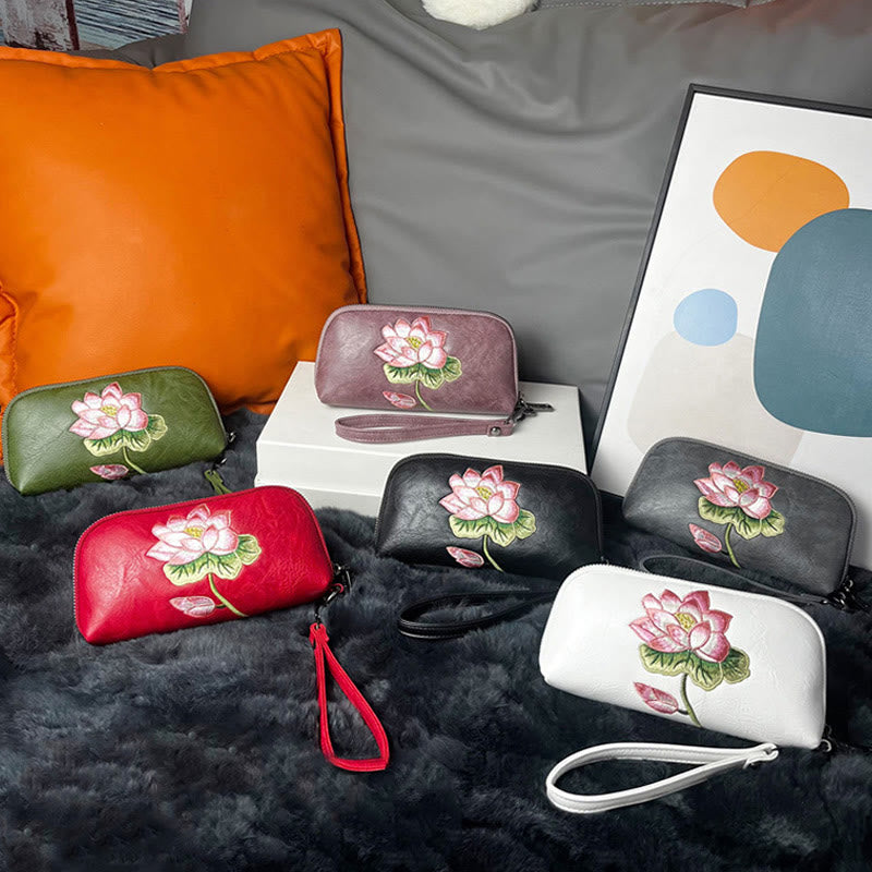 Lotus Su Embroidery Handbag | Spiritual Purity & Elegance