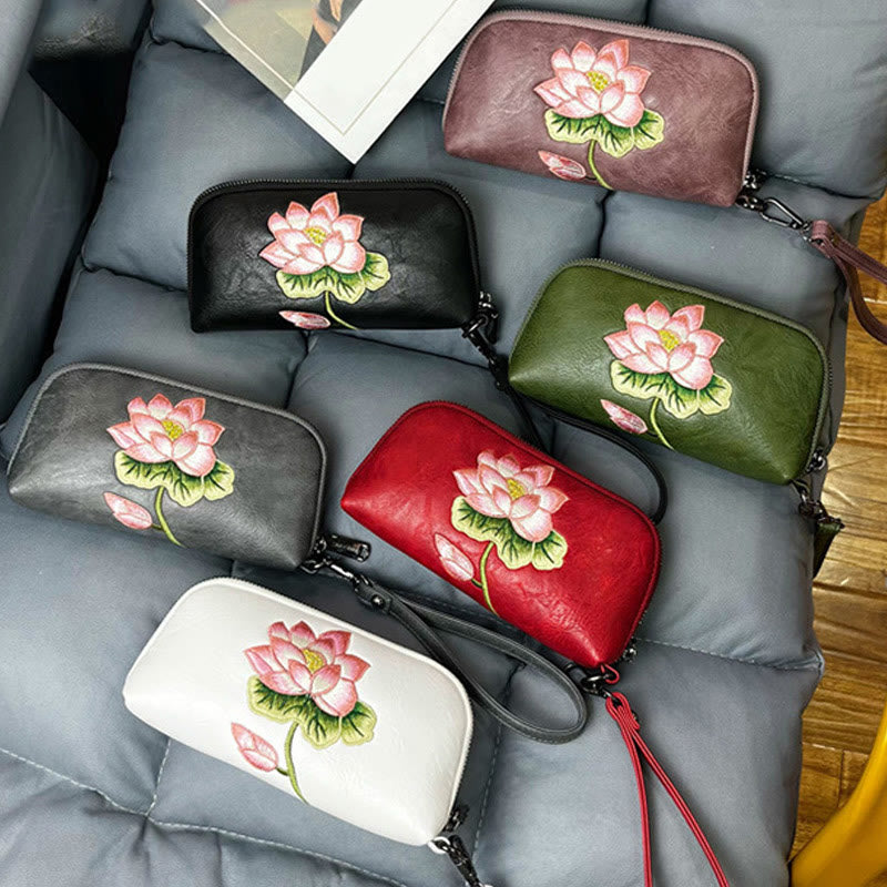 Lotus Su Embroidery Handbag | Spiritual Purity & Elegance