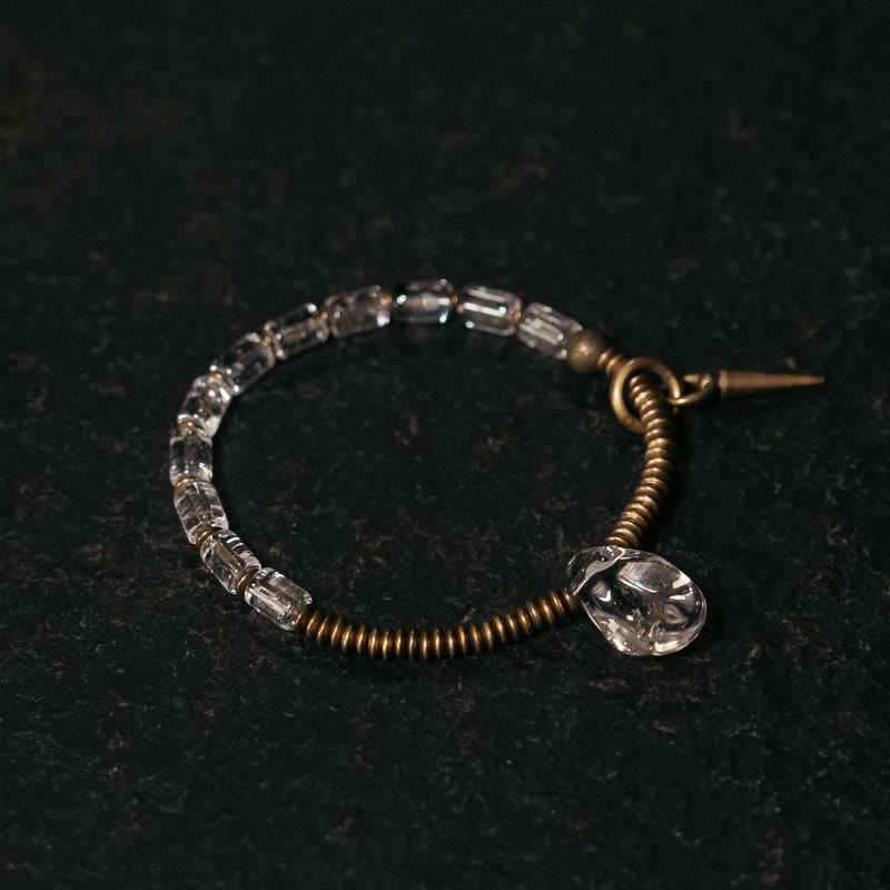 Copper White Crystal Luck Bracelet | Unisex Healing Jewelry