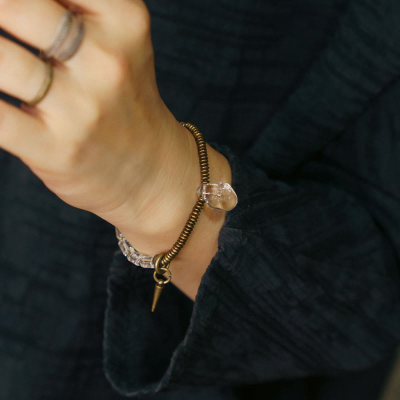 Copper White Crystal Luck Bracelet | Unisex Healing Jewelry