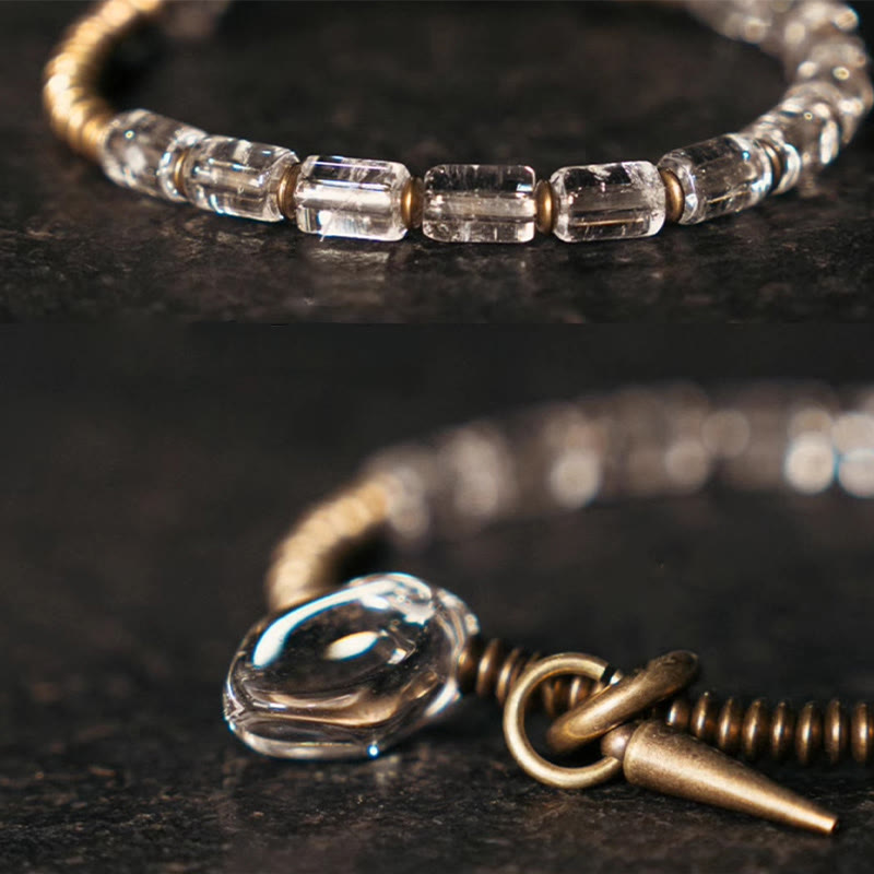 Copper White Crystal Luck Bracelet | Unisex Healing Jewelry