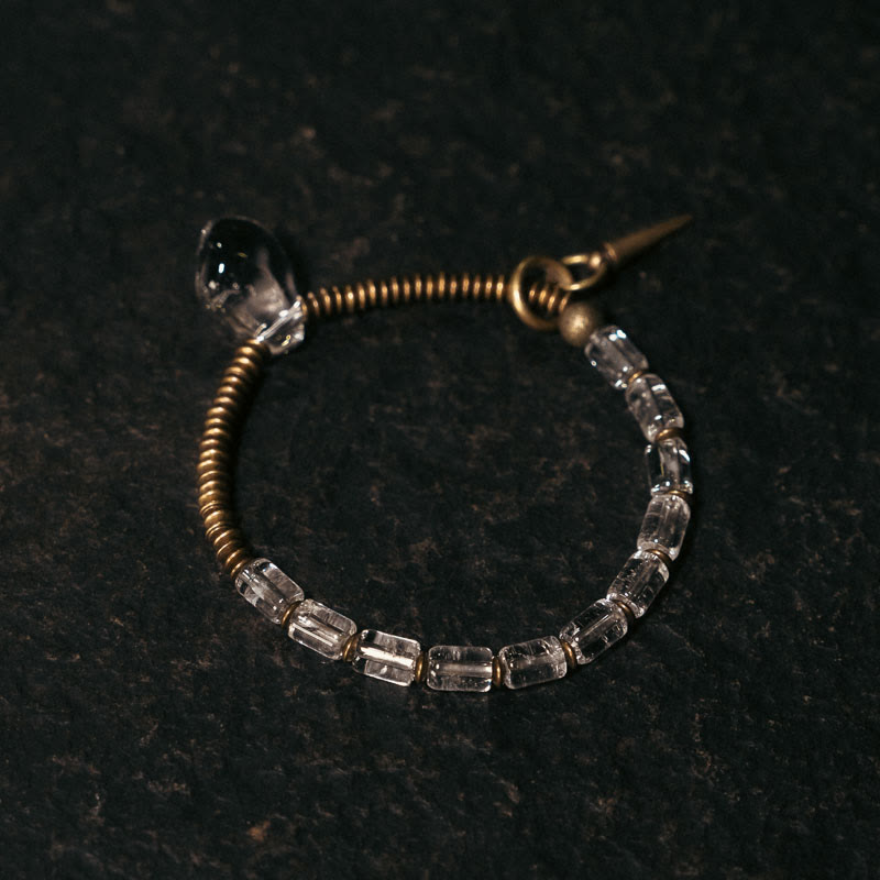 Copper White Crystal Luck Bracelet | Unisex Healing Jewelry