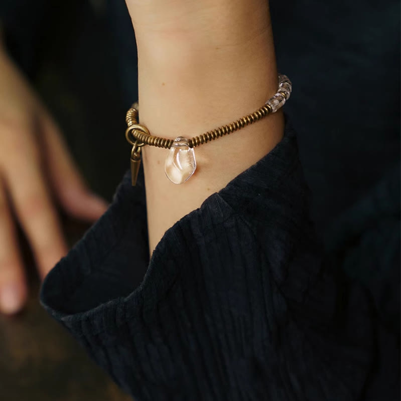 Copper White Crystal Luck Bracelet | Unisex Healing Jewelry