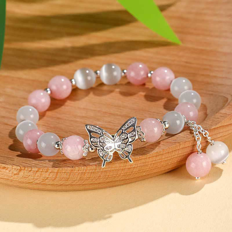 8mm Chrysoberyl Cat's Eye Chalcedony Love Bracelet