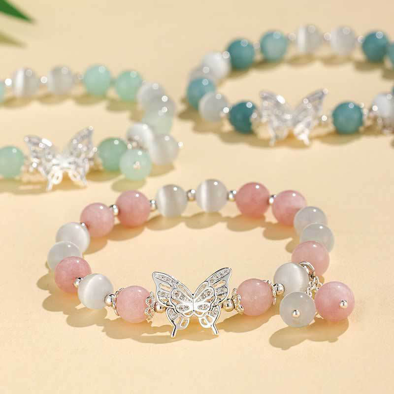 8mm Chrysoberyl Cat's Eye Chalcedony Love Bracelet