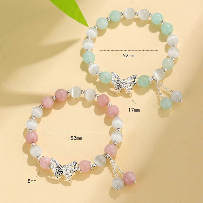 8mm Chrysoberyl Cat's Eye Chalcedony Love Bracelet