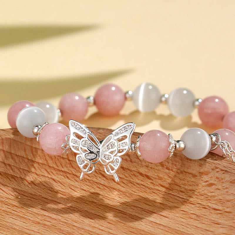 8mm Chrysoberyl Cat's Eye Chalcedony Love Bracelet