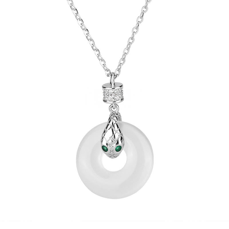 Unisex Chalcedony Peace Buckle Necklace | Healing & Protection