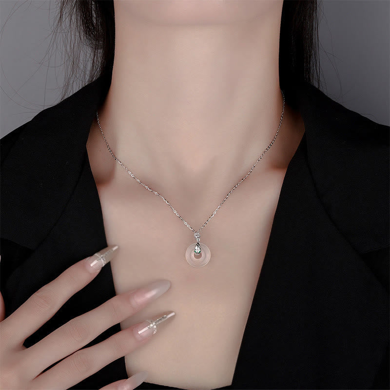 Unisex Chalcedony Peace Buckle Necklace | Healing & Protection