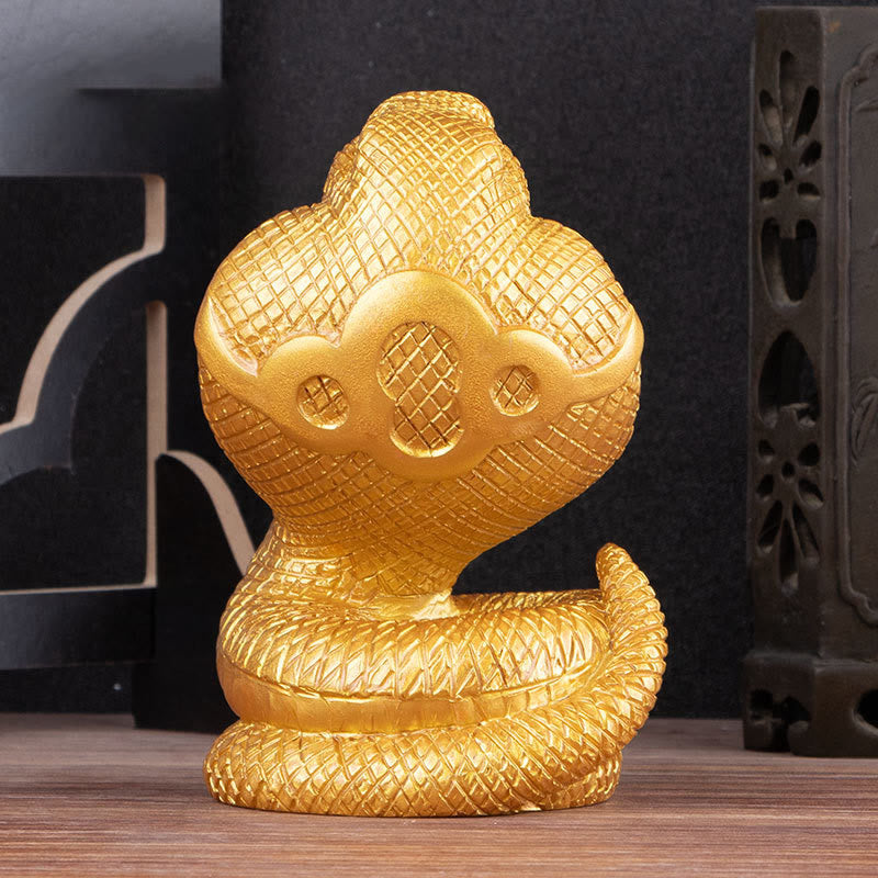 Resin Year of the Snake Wealth Figurine with Ingots