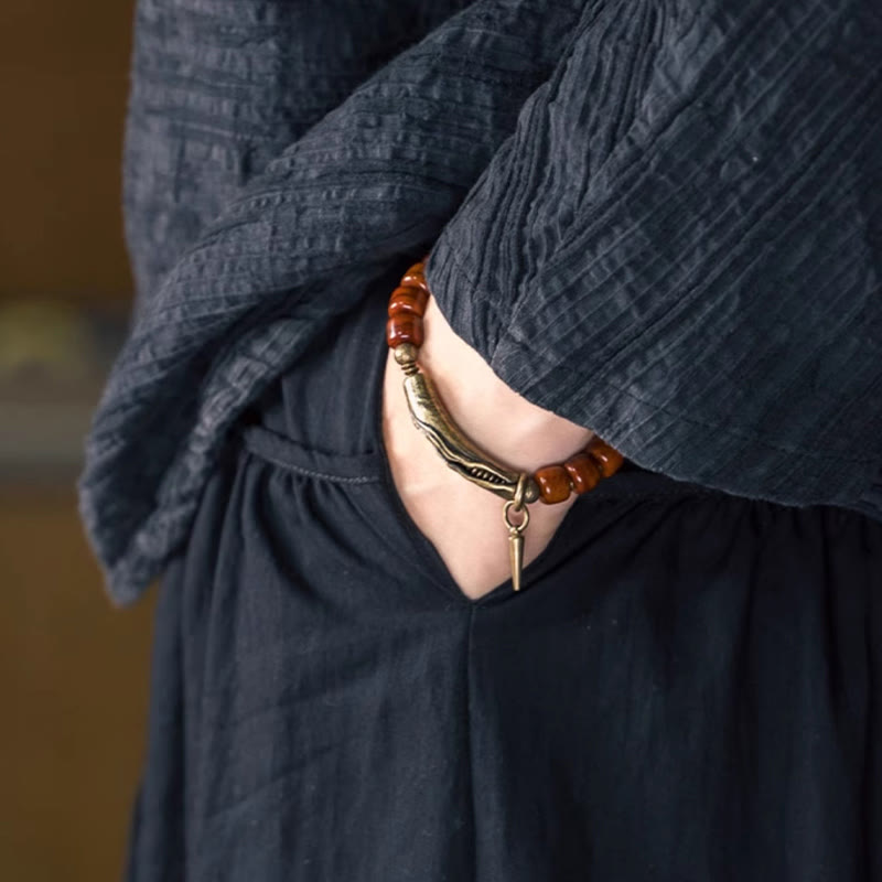 Yak Bone Copper Strength Spiritual Bracelet 14-17.5cm