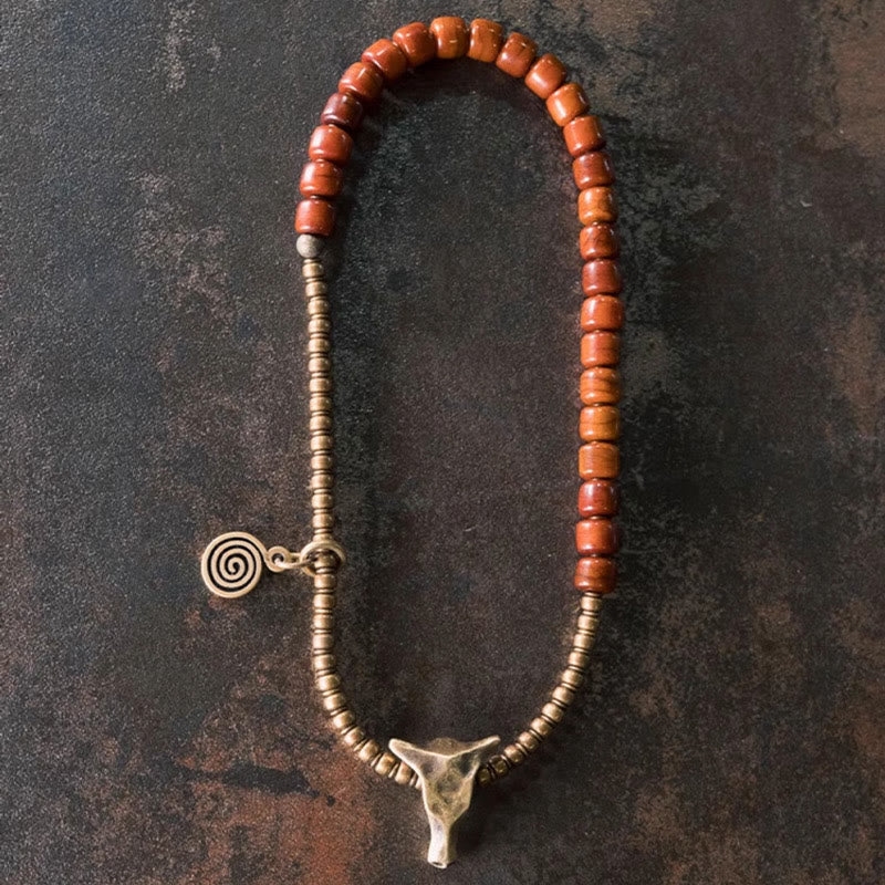 14cm Yak Bone Copper Double Wrap Strength Spiritual Bracelet