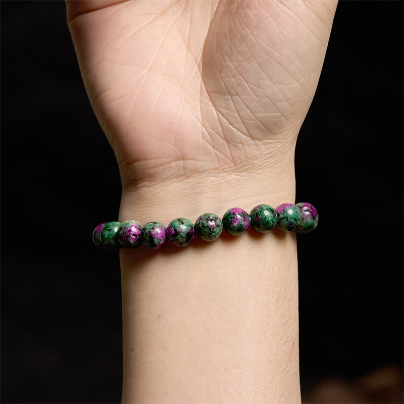 8mm Ruby Zoisite Spiritual Bead Connection Bracelet