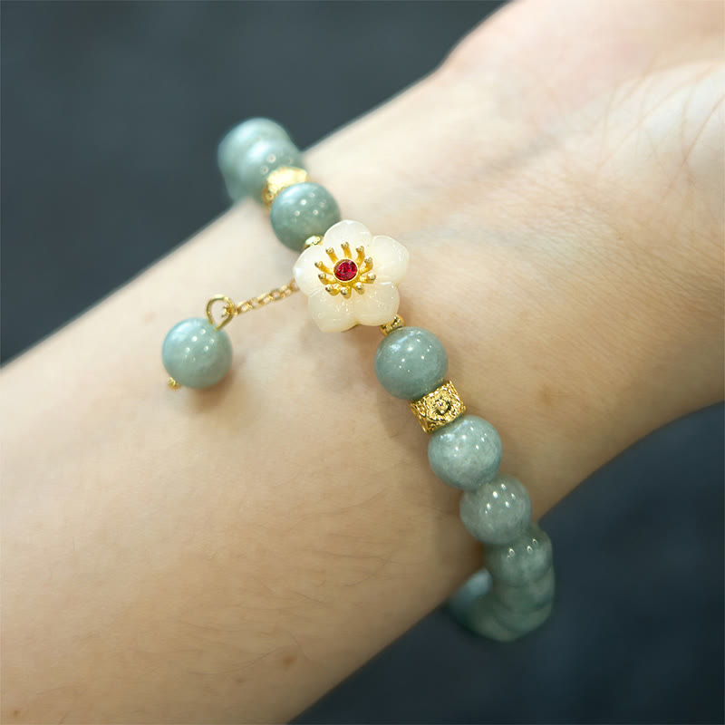14-16cm Jade Abundance Flower Bracelet for Prosperity