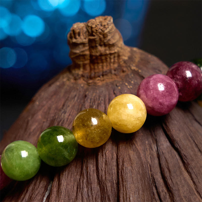 8mm Tourmaline Wisdom Flower Spiritual Bracelet
