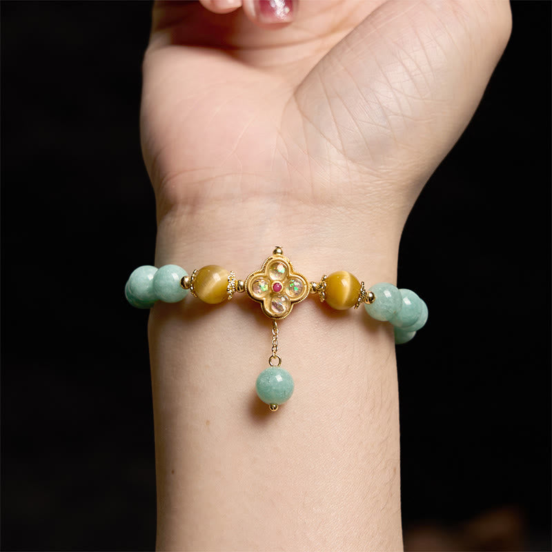 14-16cm Jade Yellow Tiger Eye Prosperity Bracelet
