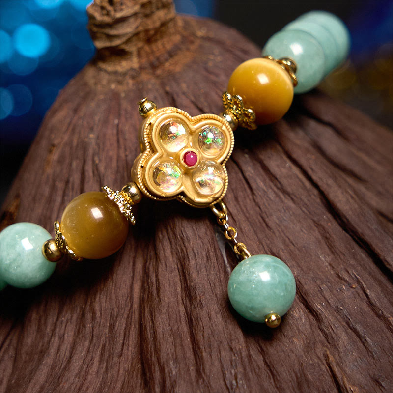 14-16cm Jade Yellow Tiger Eye Prosperity Bracelet