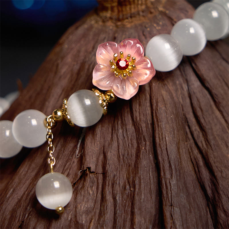 8mm Chrysoberyl Cat's Eye Support Bracelet for Peace