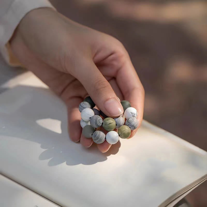 White Turquoise Picasso Jasper Blessing Bracelet 8mm