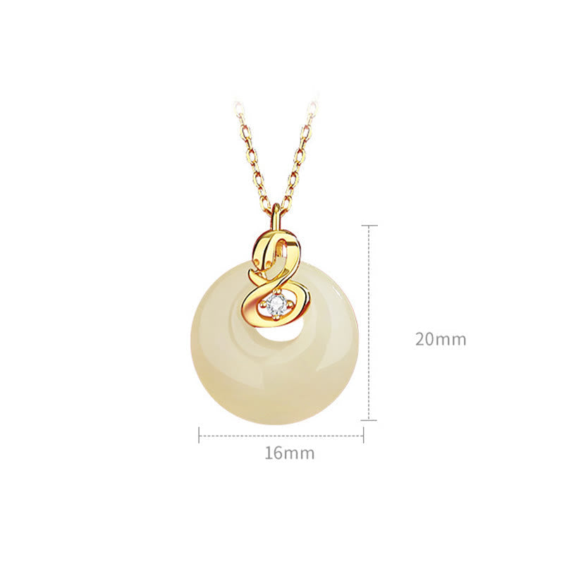 Hetian Jade Peace Buckle Snake Necklace