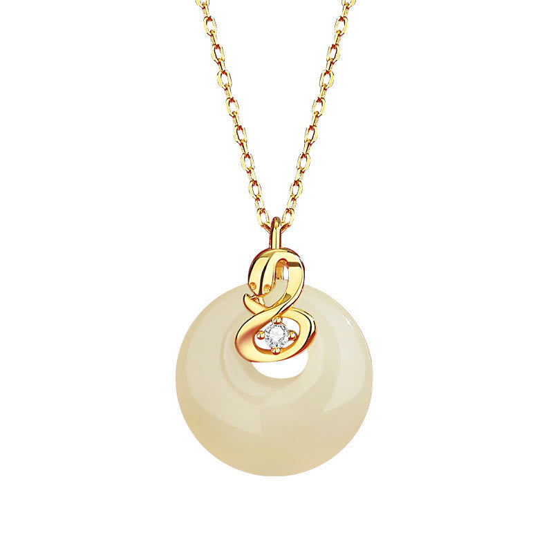 Hetian Jade Peace Buckle Snake Necklace