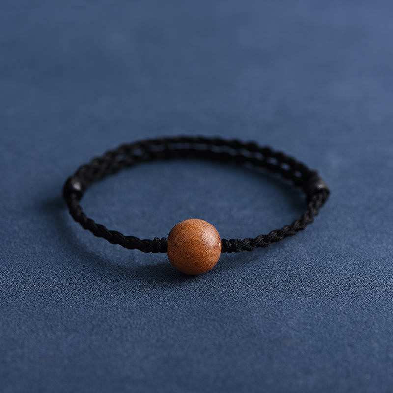 6mm Peach Wood Red String Protection Bracelet