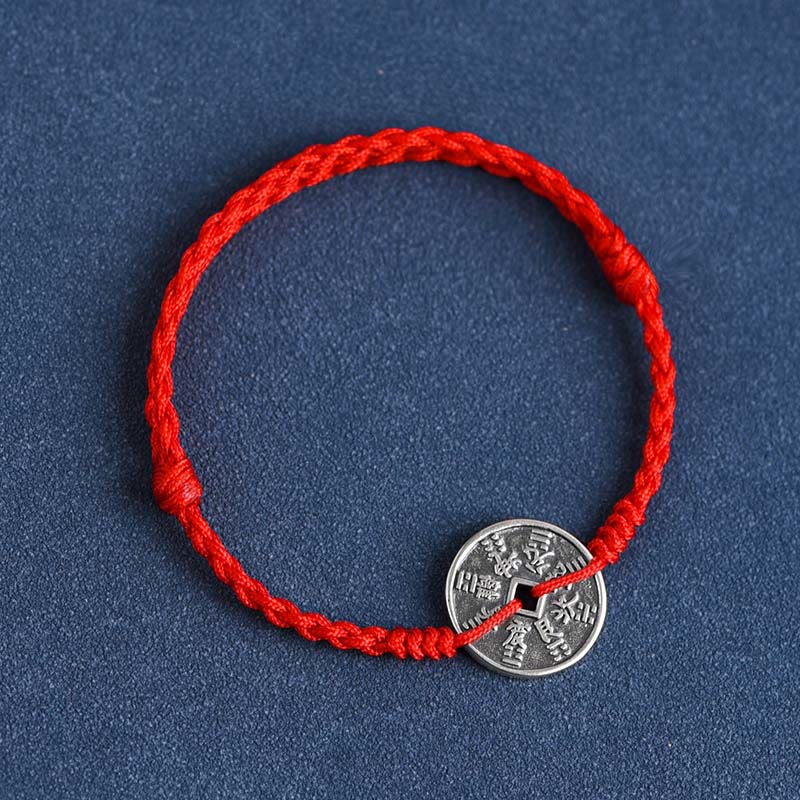 925 Sterling Silver Red String Protection Bracelet