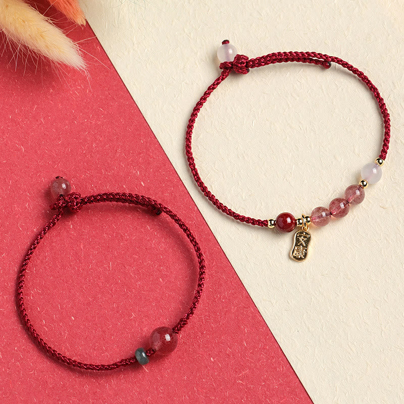 6mm Strawberry Quartz Jade Healing Bracelet for Women