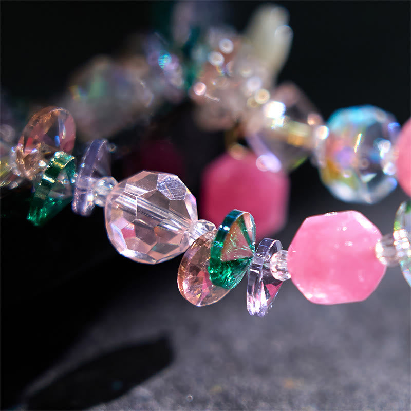 14-16cm Rose Quartz Crystal Healing Bracelet for Self-Love