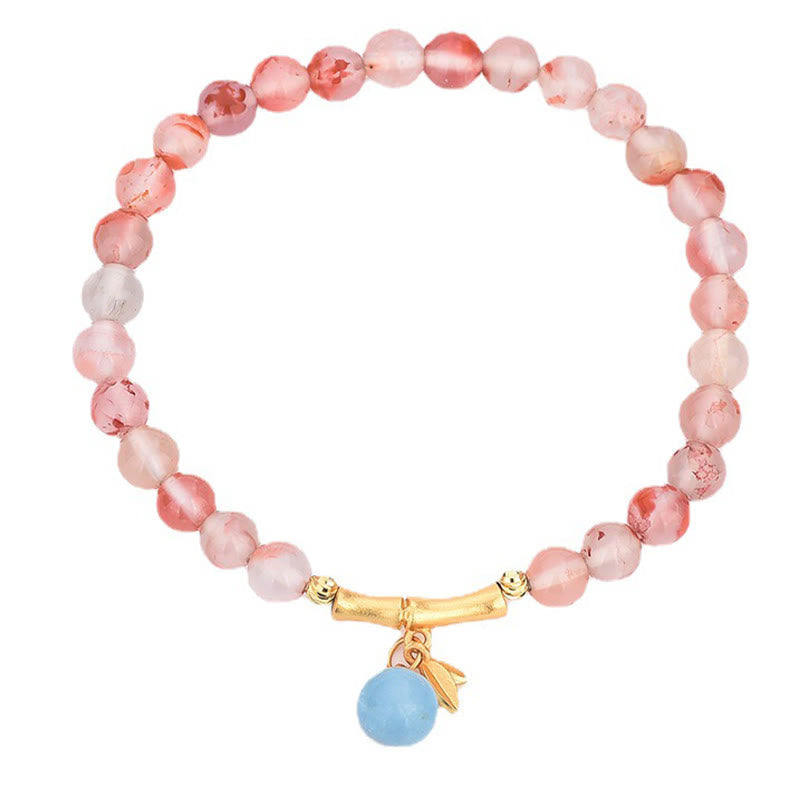 South Red Agate Hetian Jade 6mm Fortune Bracelet