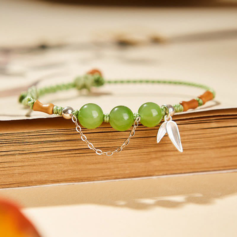 Hetian Jade & Chalcedony Bamboo Bracelet