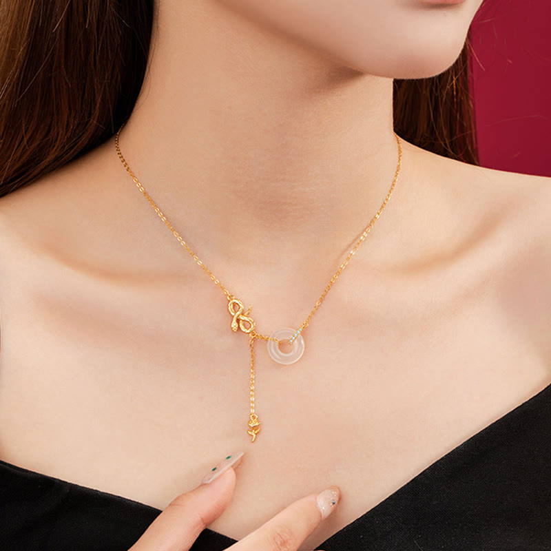 Chalcedony 925 Sterling Silver Year of the Snake Harmony Necklace