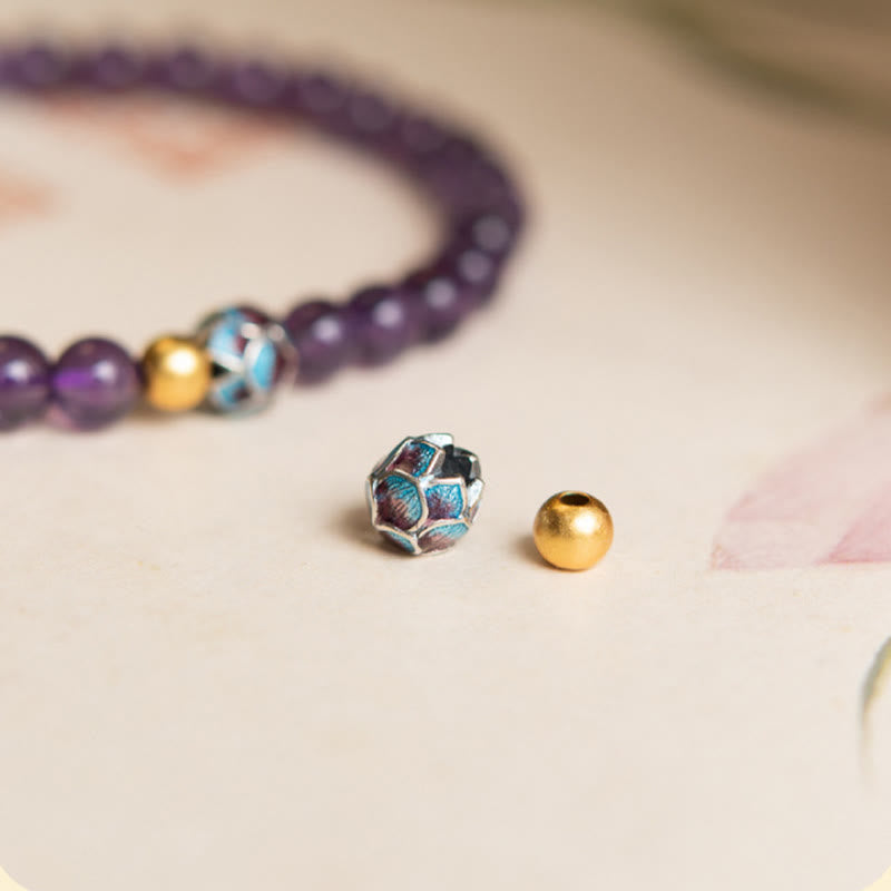8mm Amethyst Lotus Spiritual Awareness Bracelet