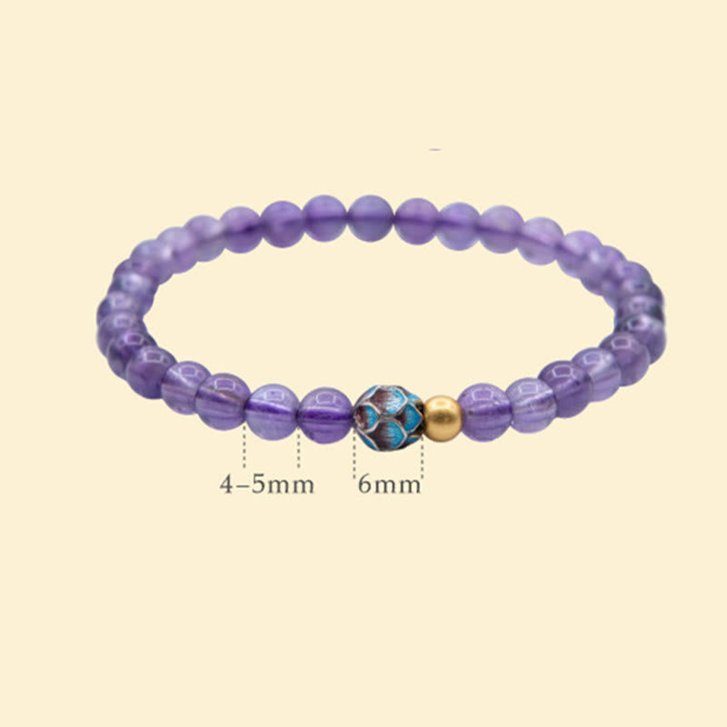 8mm Amethyst Lotus Spiritual Awareness Bracelet