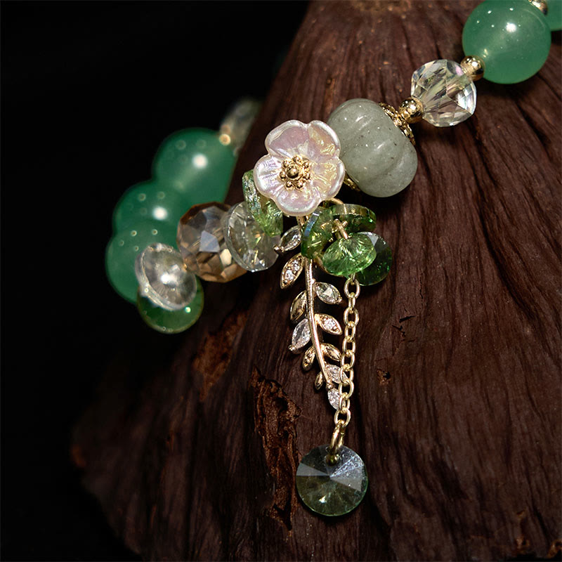 Multi-Stone Healing Bracelet with Flower Accents