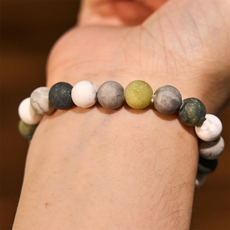 White Turquoise Picasso Jasper Blessing Bracelet 8mm