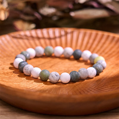 White Turquoise Picasso Jasper Blessing Bracelet 8mm